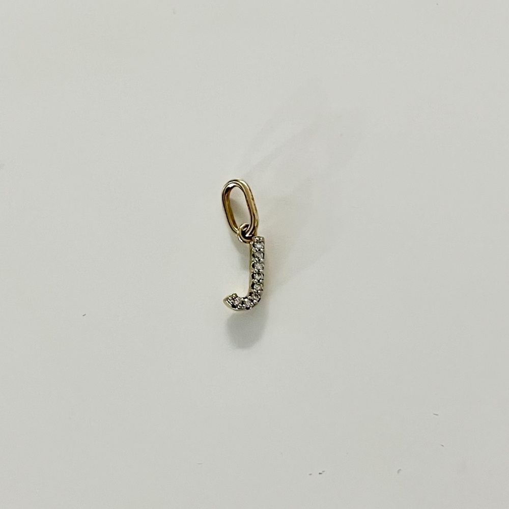 Mejuri Diamond J Letter Charm